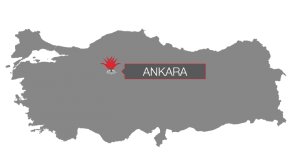 map of Turkey with Ankara located