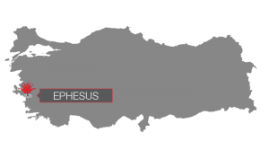 map of turkey with ephesus located