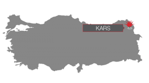 map of Turkey with Kars located