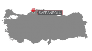 map of Turkey with safranbolu highlighted