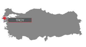 Map of Turkey with Troy city located